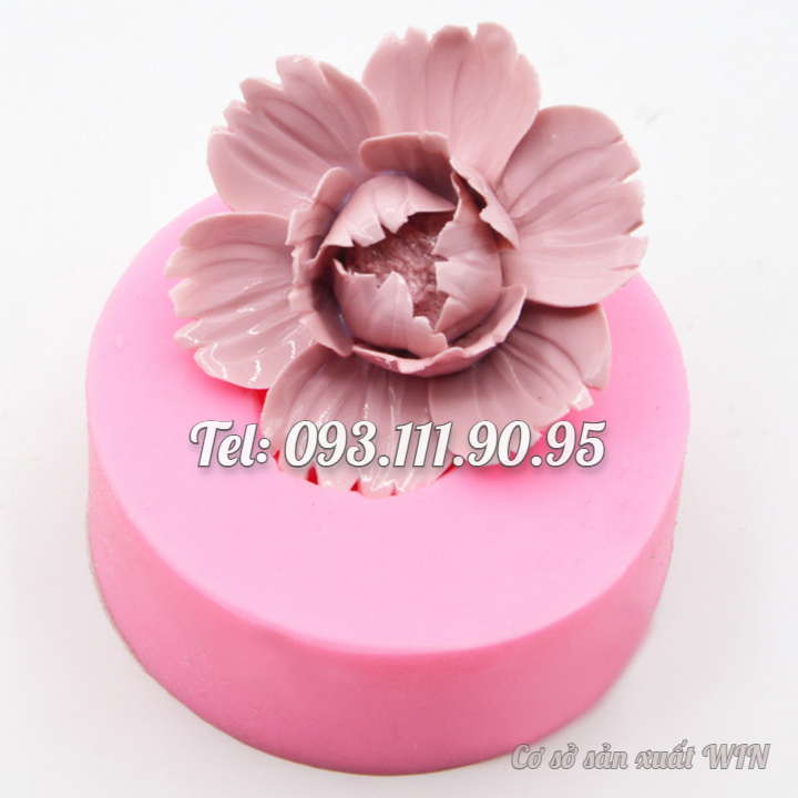 Khuôn rau câu silicon hoa mẫu đơn tầng cánh cúp loại 8 cm - Mã số 1636