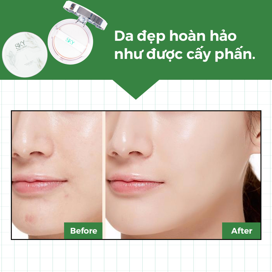 Phấn Hơi Sương SKY Phiên Bản Serum Trà Đen