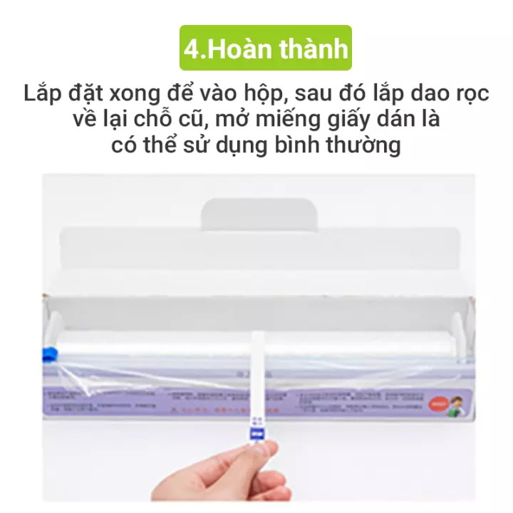 Combo 1 màng bọc thực phẩm PE + 1 lõi màng bọc  MyJae Đài Loan 30cm x 120m dạng dao cắt trượt bảo quản thực phẩm an toàn tiện lợi