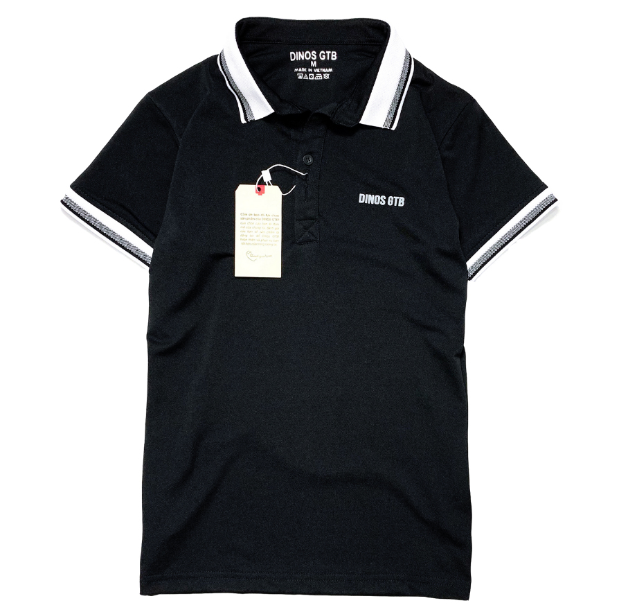 Áo thun polo NAM màu Đen - Vải Cá Sấu Thái 4 chiều