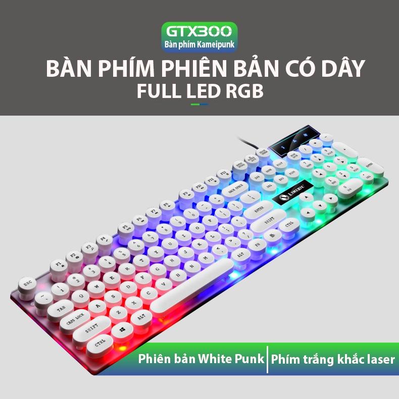 Bộ bàn phím chuột máy máy tính Coputa chuột bàn phím giả cơ có dây Gaming chơi game Full LED RGB GTX300