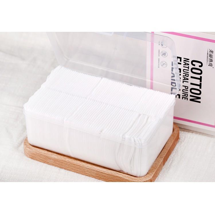 HỘP BÔNG TẨY TRANG 3in1 cotton 100% mềm mịn hộp 320 miếng