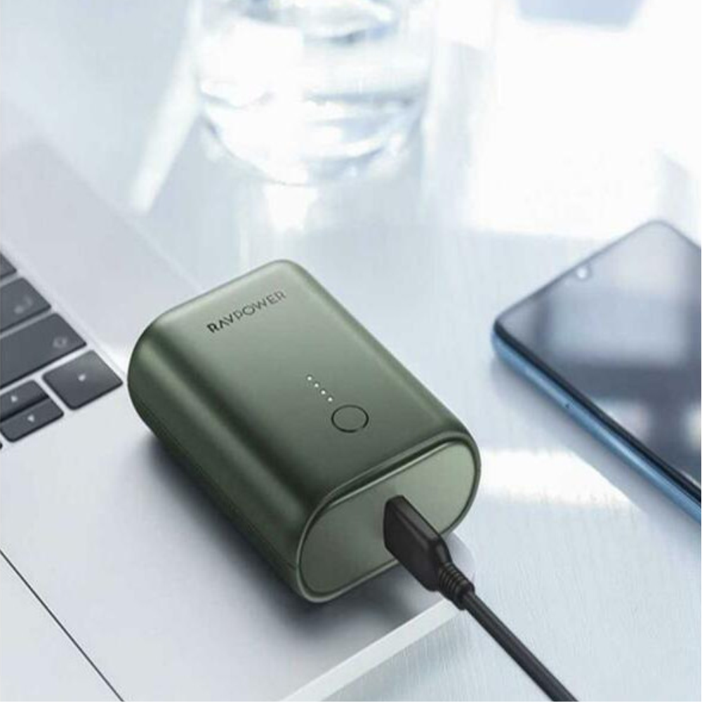 Pin Sạc Dự Phòng RAVPower 10000mAh Tích Hợp USB Type-C In/Out Hỗ Trợ Sạc Nhanh PD Power Delivery 18W và Quick Charge QC 3.0 RP-PB194 - Hàng Chính Hãng