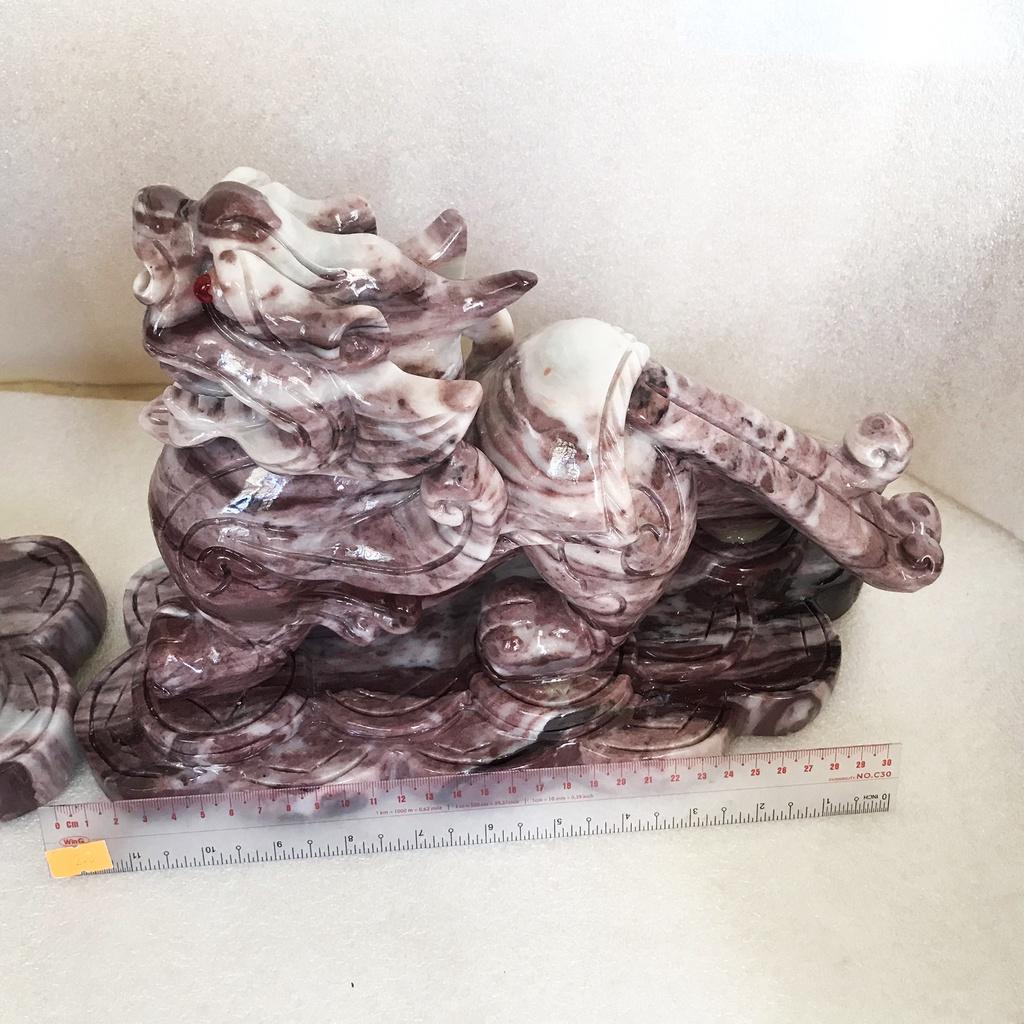 Tỳ hưu, tì hưu phong thủy đá đỏ nặng 19 kg/cặp, dài 35 cm cho mệnh Thổ và Hỏa