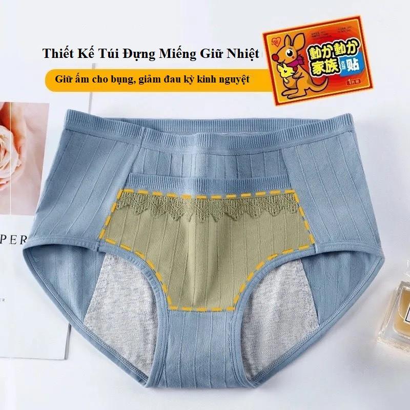 Quần Lót Nữ Nguyệt San Chống Tràn Có Túi Đựng Miếng Dán Giữ Ấm Bụng 006