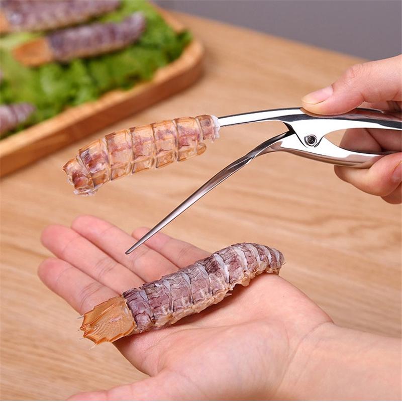 Dụng Cụ Tách Vỏ Tôm Tiện Lợi Bằng Thép Không Gỉ