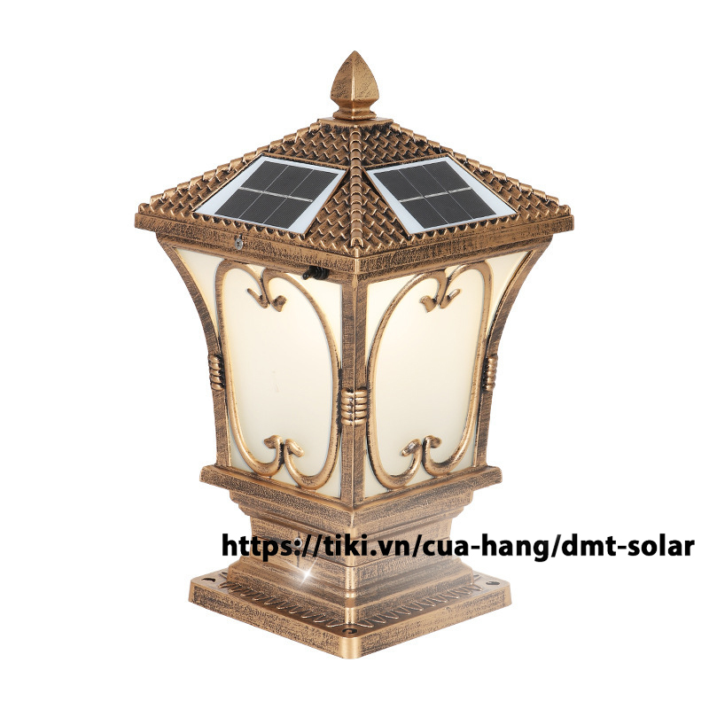 Đèn trụ cổng giá rẻ năng lượng mặt trời DMT-TC11 (25x25cm)
