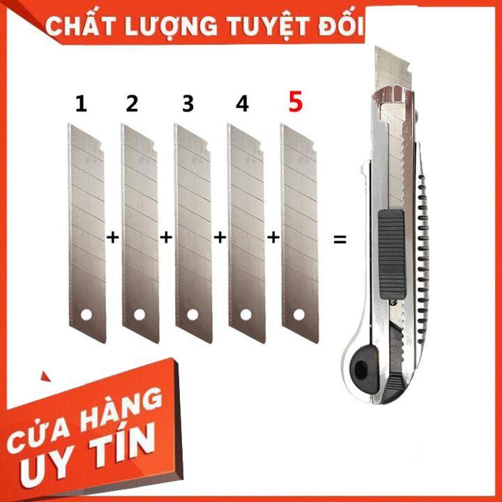 Tặng 5 lưỡi - Dao Dọc Giấy Vỏ hợp kim không han gỉ