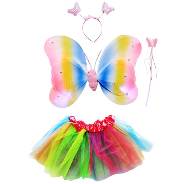 Bộ 4 Phụ Kiện Nàng Tiên Màu Cầu Vồng Có Đèn Hóa Trang Halloween