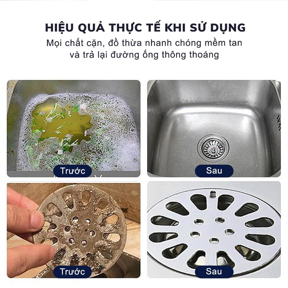 Bột thông tắc cống thần thánh, thông tắc bồn cầu, bồn rửa bát cực mạnh, hương chanh bạc hà , đầy lùi mọi vết bẩn