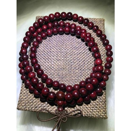 VÒNG TAY TRẦM HƯƠNG M23 CHUỖI 108 HẠT ĐÃ TRÌ CHÚ KHAI QUANG ĐIỂM NHÃN TẶNG KÈM HỘP GẤM SANG TRỌNG