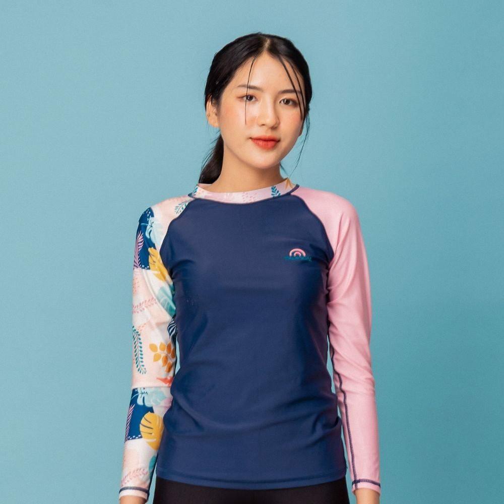 Áo Bơi Nữ Tay Dài - Pink Navy Tropical Sobie