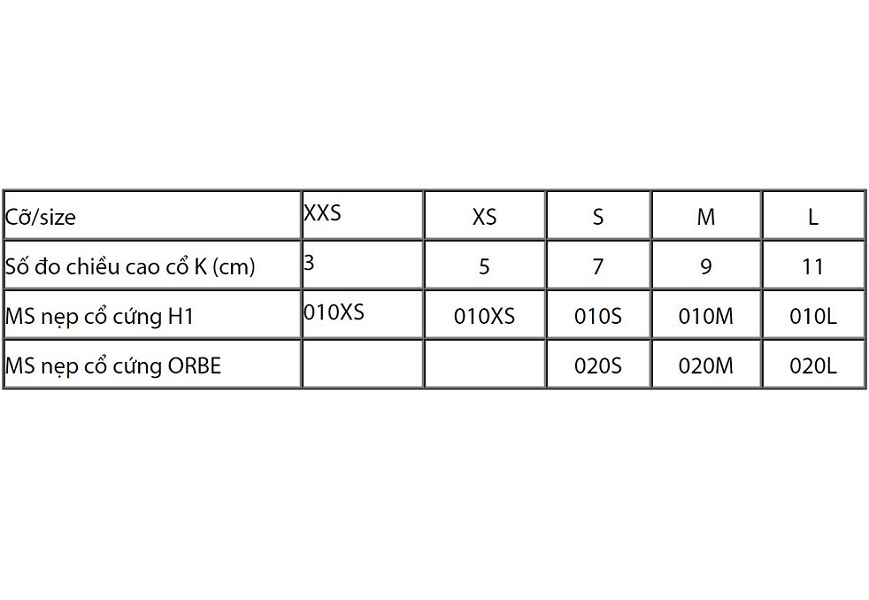 Nẹp cổ cứng hỗ trợ cột sống cổ ORBE H1