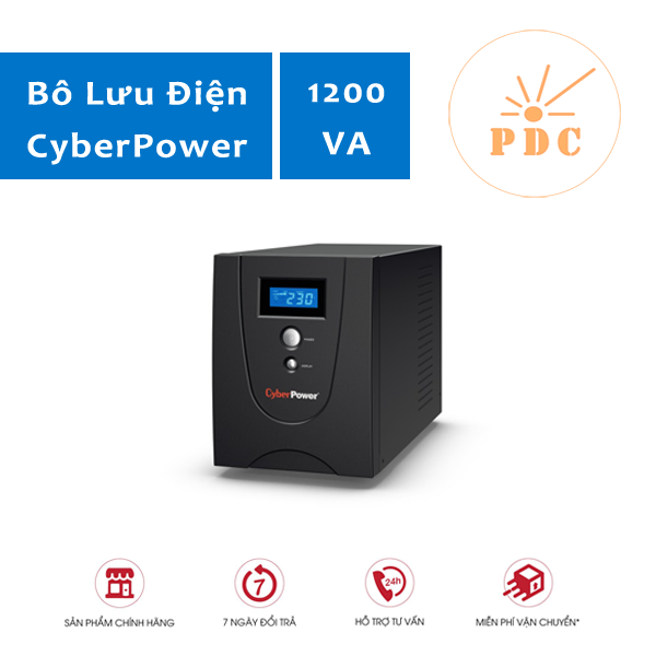 Bộ lưu điện UPS CyberPower VALUE1200ELCD - 1200VA/720W - Tích hợp điều khiển Nas, Màn hình hiển thị LCD chất lượng cao - Hàng Chính Hãng