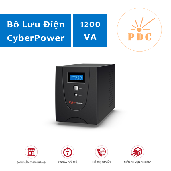 Bộ lưu điện UPS CyberPower 1200VA, AVR, 230V, VALUE1200ELCD chuẩn ổ cắm AS  - Hàng Chính Hãng