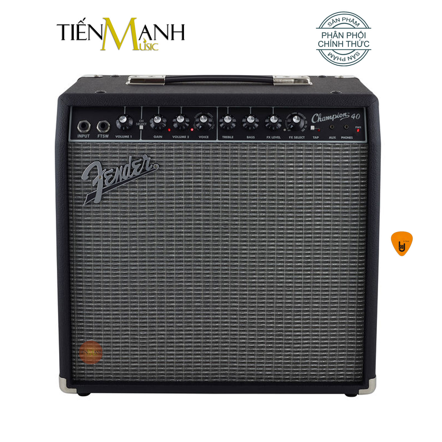 Fender Champion 40 Amply Đàn Electric Guitar Điện - Loa Ampli 230V 40W Combo Amplifier Hàng Chính Hãng - Kèm Móng Gẩy DreamMaker