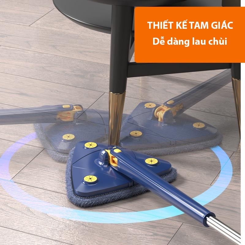 Cây lau nhà tam giác đa năng , ( lau nhà , lau trần , lau tường , lau kính ,..) tự vắt xoay 360 độ thông minh dễ dàng lau chùi thấm hút nước , vô cùng tiện lợi