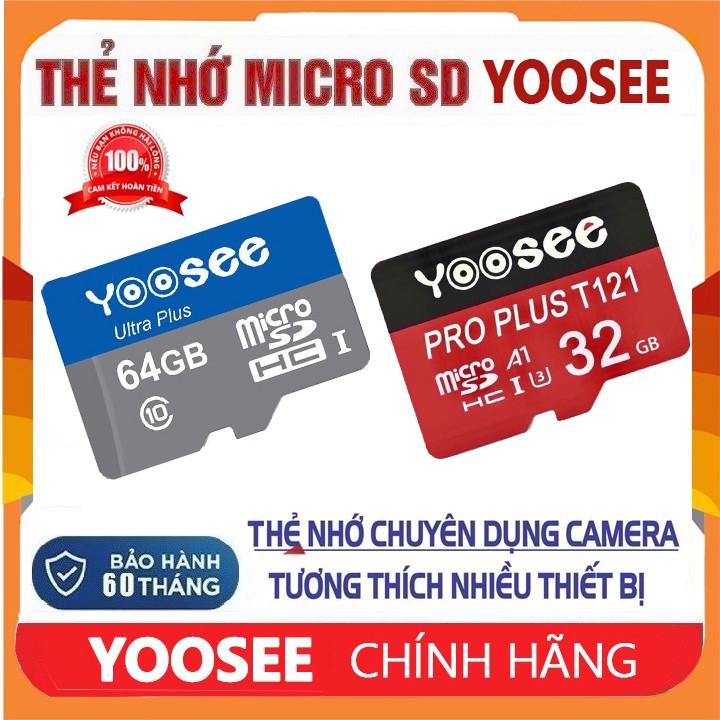 Thẻ Nhớ 64GB 32GB YOOSEE MicroSDHC Ultra Class 10 Chuyên Dụng Camera Tương Thích Nhiều Thiết Bị - Hàng Chính Hãng