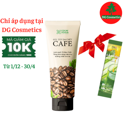 Gel tẩy da chết dành cho mặt  chiết xuất cà phê COCAYHOALA100g, Tặng Kèm Bột Cần Tây Mật Ong Motree