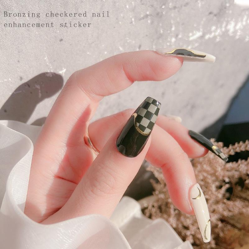 Sticker Nails 3D | Họa Tiết Bronzing Caro | Hình Dán Móng