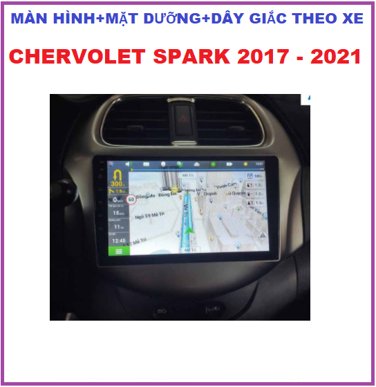 BỘ Màn hình ô tô dvd android 9 inch cho xe CHER.VOLET-SPARK  2017-2021 Kèm mặt dưỡng+ chọn bộ dây giắc.Đầu dvd lắp sim 4G-phát wifi ram1G-rom32G tích hợp vô lăng,camera, youtobe..