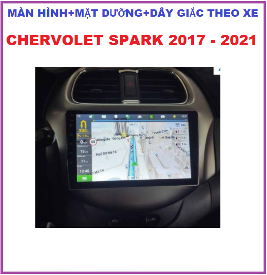 BỘ Màn hình ô tô dvd android 9 inch cho xe CHER.VOLET-SPARK 2017-2021 Kèm mặt dưỡng+ chọn bộ dây giắc.Đầu dvd lắp sim 4G-phát wifi ram1G-rom32G tích hợp vô lăng,camera, youtobe..