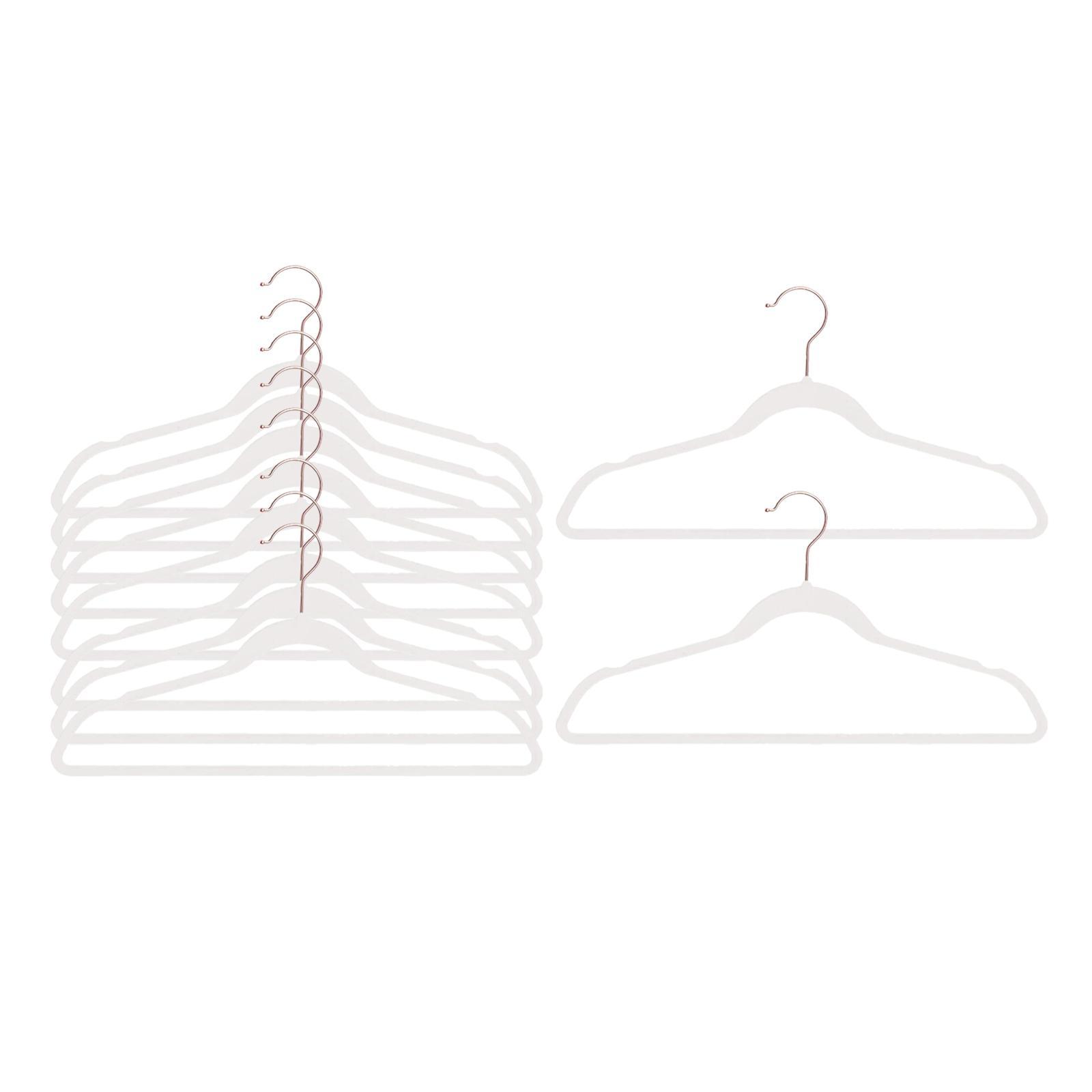 10Pcs Coats Racks Garments Hanger Non Slip Grooves Clothes Hangers for Bedroom Cloakroom