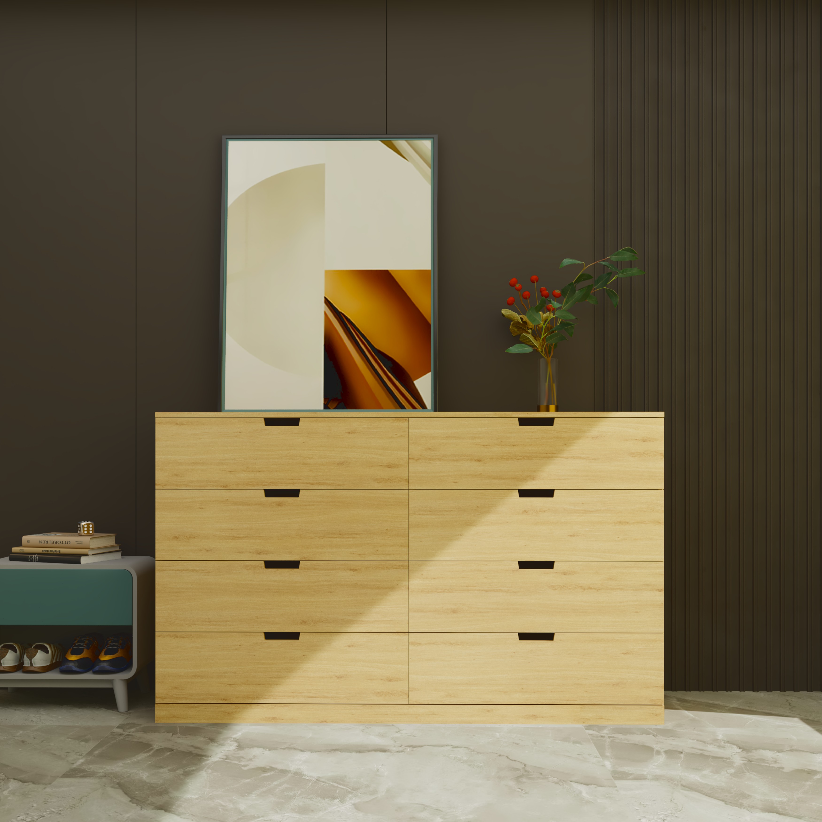[Happy Home Furniture] SCANDINA, Tủ đựng đồ 8 ngăn kéo, 160cm x 47cm x 98cm ( DxRxC), THK_097