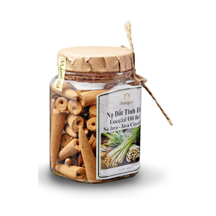 Nụ Đốt Thơm TINH DẦU SẢ JAVA Mangala TẶNG phụ kiện đốt - 50 Viên - ĐUỔI MUỖI VÀ CÔN TRÙNG - 100% NGUYÊN LIỆU THIÊN NHIÊN, KHÔNG HÓA CHẤT