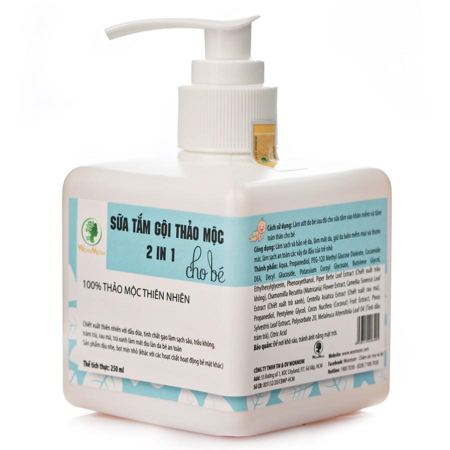 Sữa tắm gội thảo mộc cho bé Wonmom 250ml