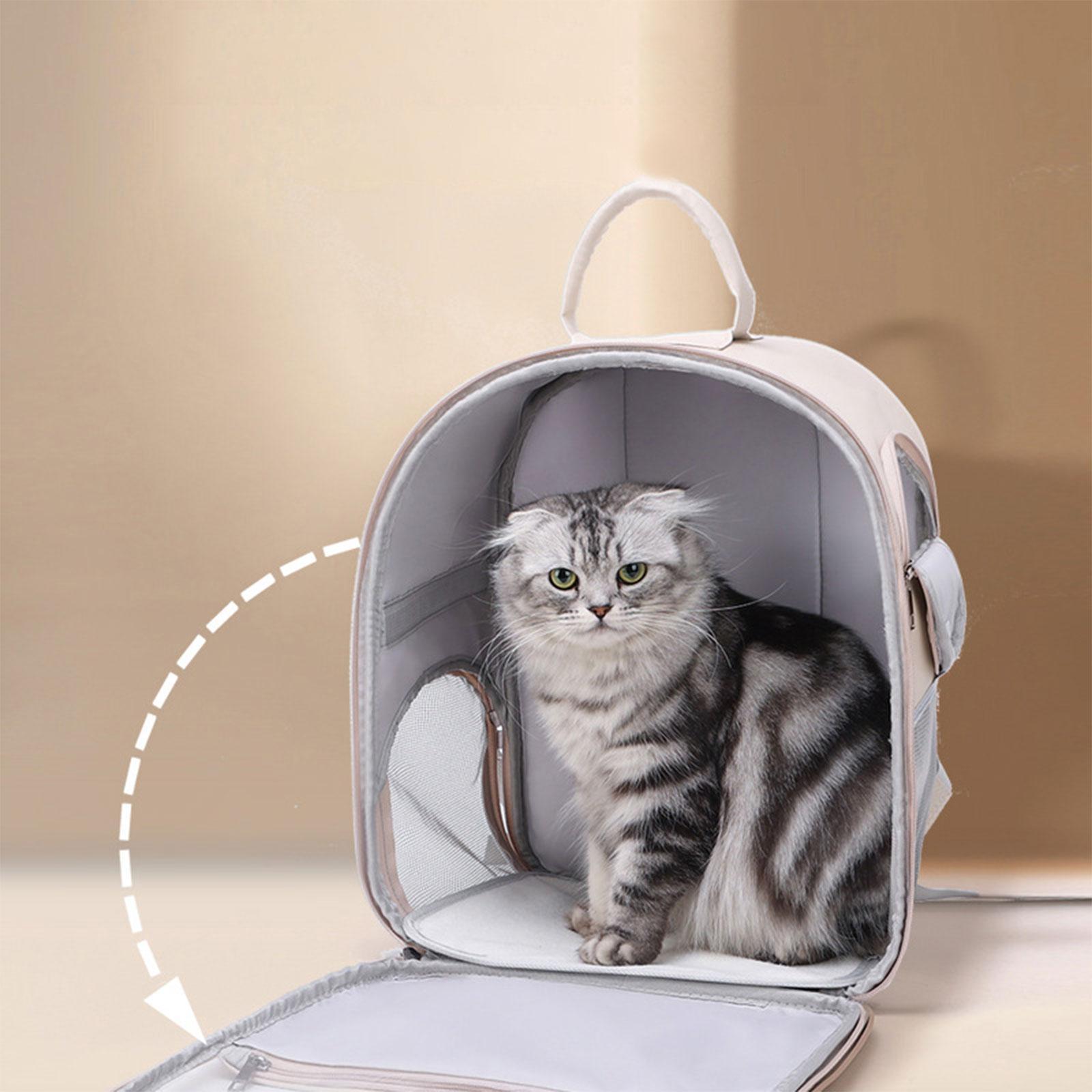 Portable Cat Backpack Transparent Pet Puppy Carrier Bag for Travel Hiking