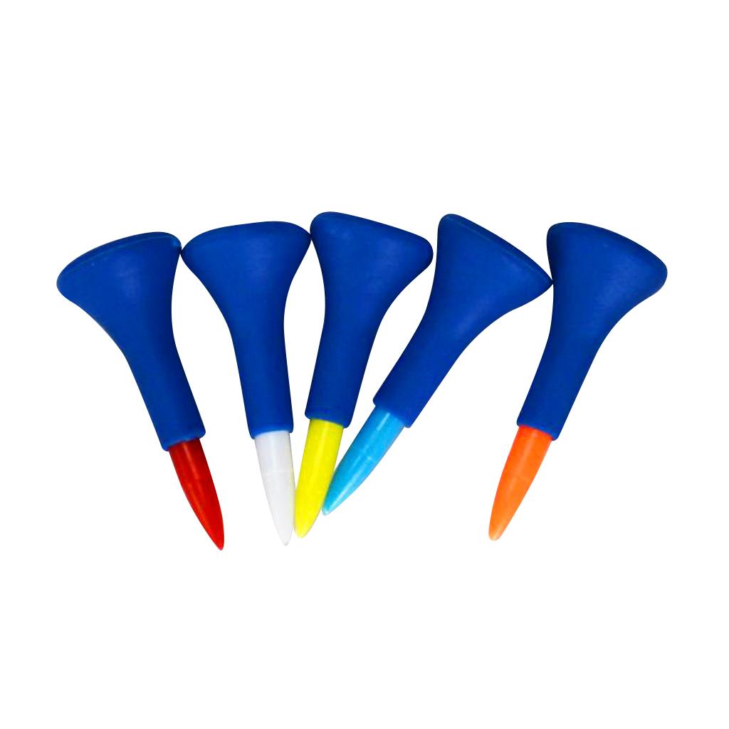 5x5 Pieces/Set Durable Soft Rubber Cushion Top Golf Tees Random Color Short