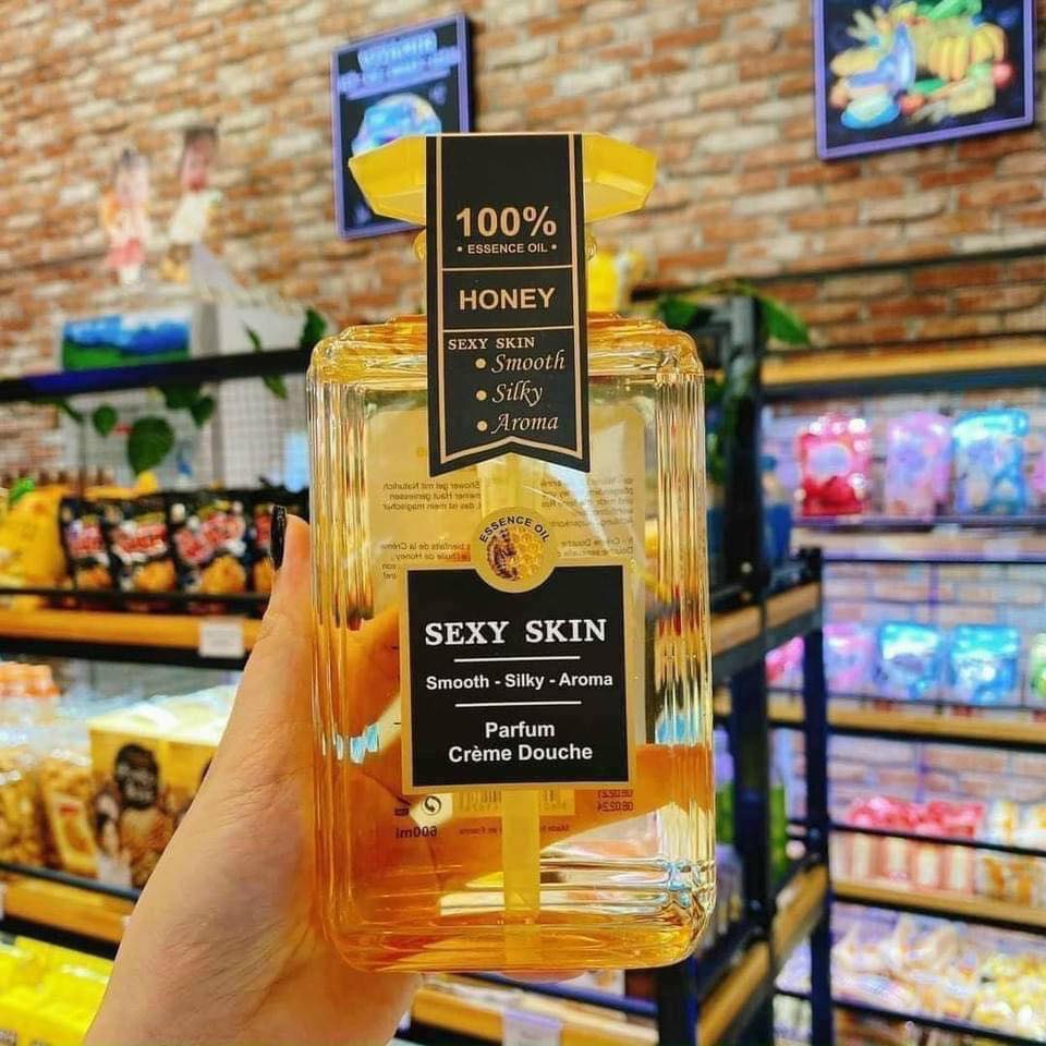 Sữa Tắm Nước Hoa Pháp Sexy Skin 600ml - Honey (Vàng)