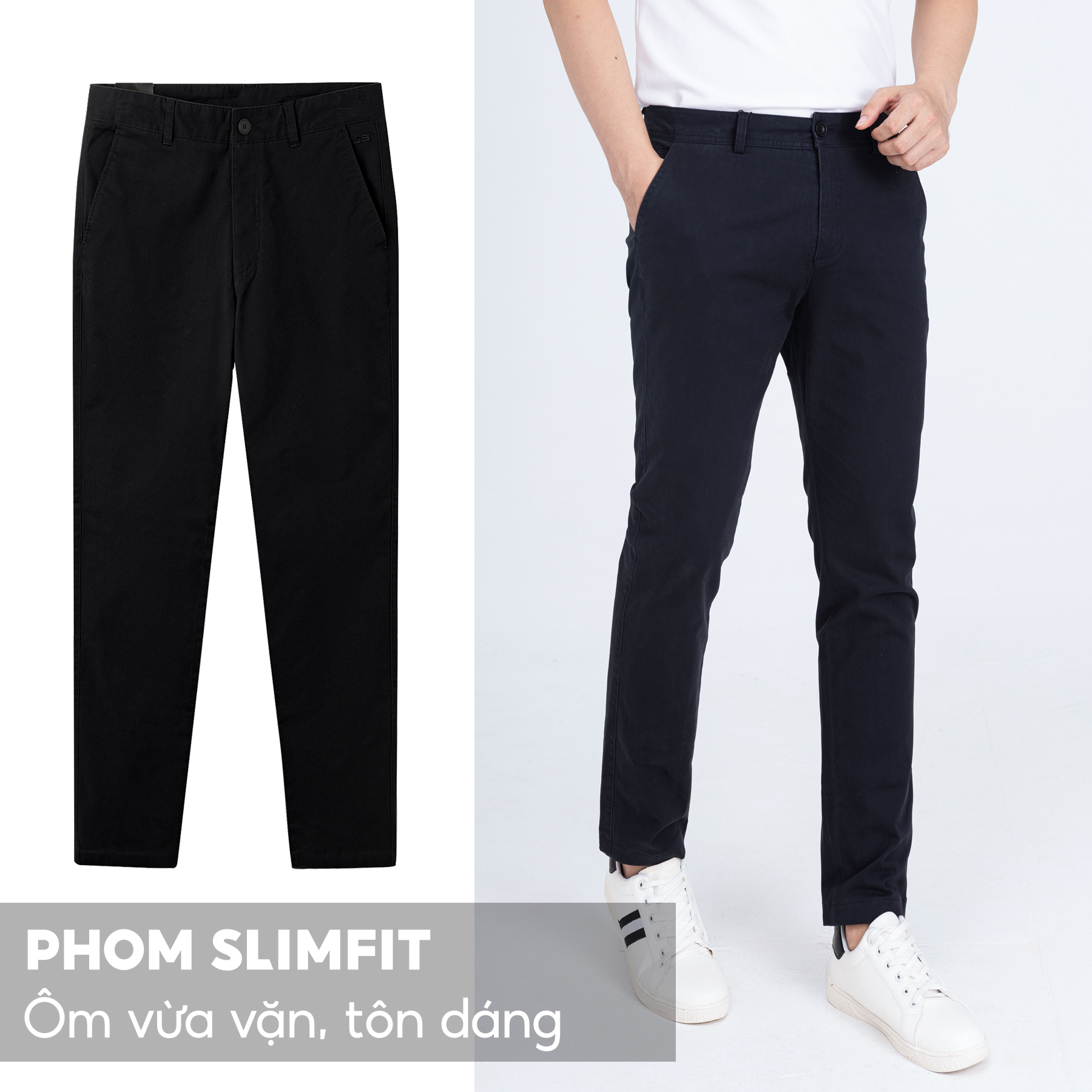 Quần Kaki Nam 5S Premium, Chất Cotton Cao Cấp, Mềm Mịn, Co Giãn, Thấm Hút, Giữ Phom, Thiết Kế Trơn Basic (QKD23002)