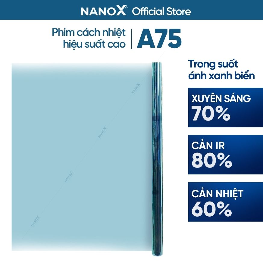 Phim cách nhiệt cửa kính NanoX A75 trong suốt chống nắng cho nhà ở &amp; văn phòng