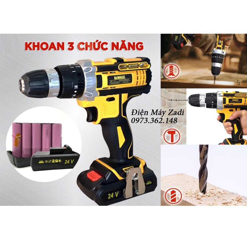 Khoan Pin Bắn Vít Dewalt 26v 3 Chức Năng Kèm Phụ Kiện 24 Chi Tiết