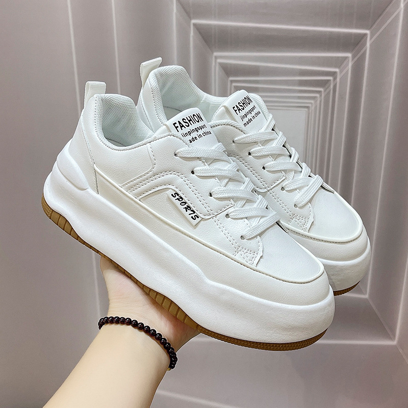 Giày thể thao nữ GEMI - giày ullzzang màu viền đen- trắng, giày sneaker bánh mì, độn đế- M7088