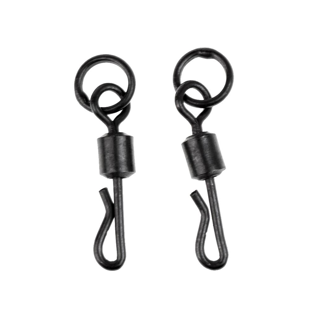 10 Pieces Matt Black Ring Swivels Chod Rig Quick Change Swivels