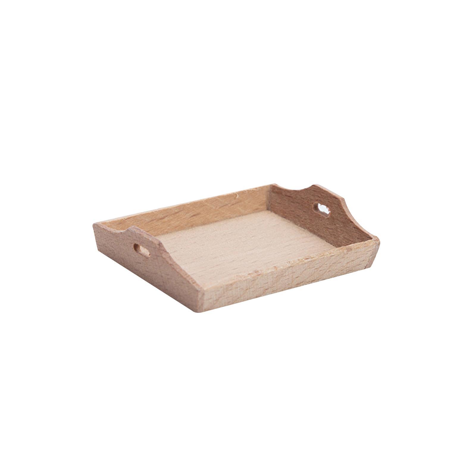 1/12 Doll House Serving Tray Miniature Cake Stand Wooden for Dolls Playsets
