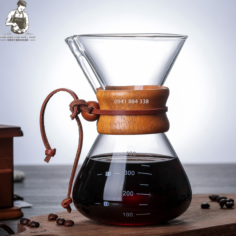 Bình Chemex Pha Cà Phê Pour Over Drip Brew V60 Thủy Tinh CM02