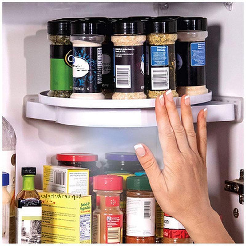Vận Chuyển Nhanh Chóng Xoay Kệ Nhà Tắm Nhà Bếp Xoay Kệ Tam Giác Hút Tường Loại Miễn Phí Đục Lỗ Kệ