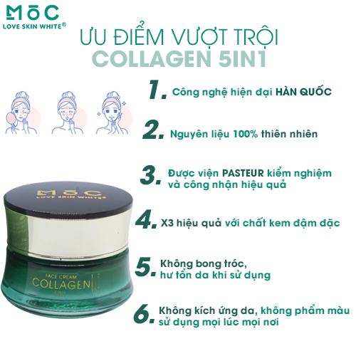 Kem Face Collagen 5 in 1 Mộc 45g