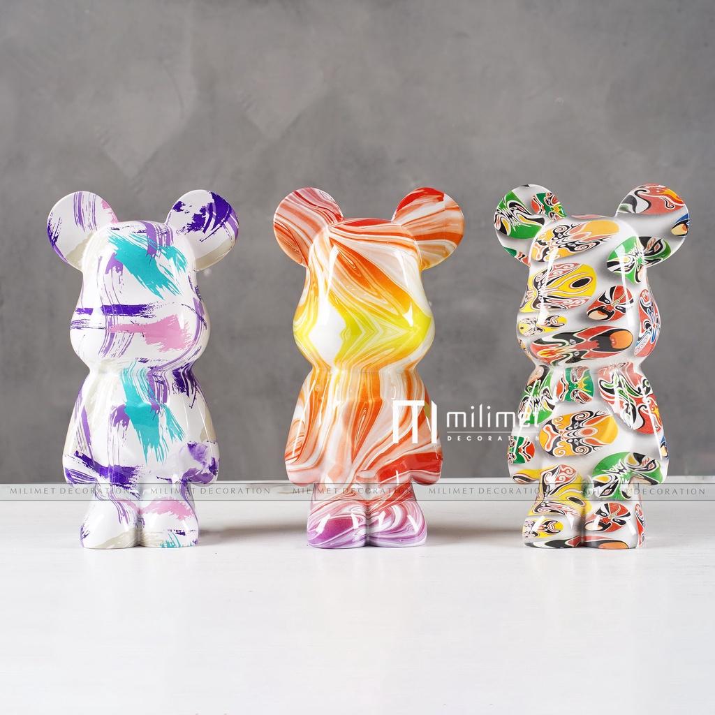 Tượng BearBrick Cao Cấp Milimet Decor 28*14*11 cm (Có sẵn) Size Nhỏ