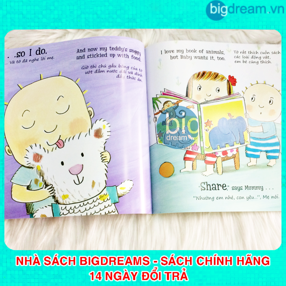 Song ngữ dành cho em bé lớn trong gia đình - Bé có em Tập làm anh chị (Bộ 3 quyển) Truyện kể cho bé trước giờ đi ngủ