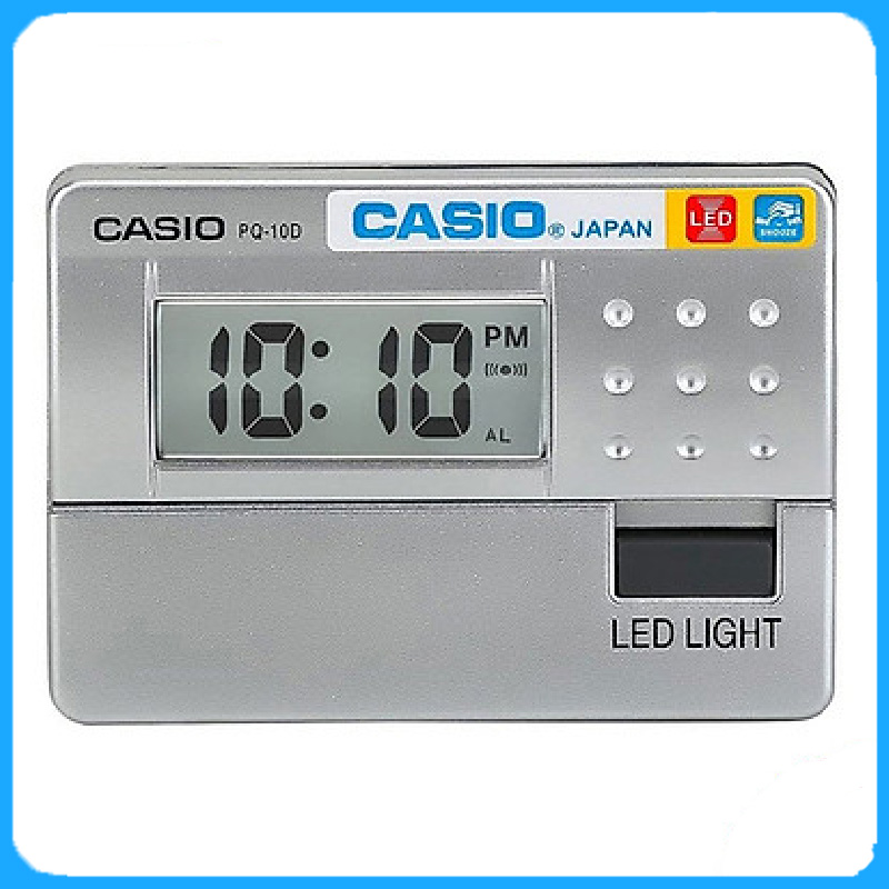 Đồng Hồ Báo Thức Du Lịch - Để Bàn Điện Tử Casio PQ-10D-8RDF