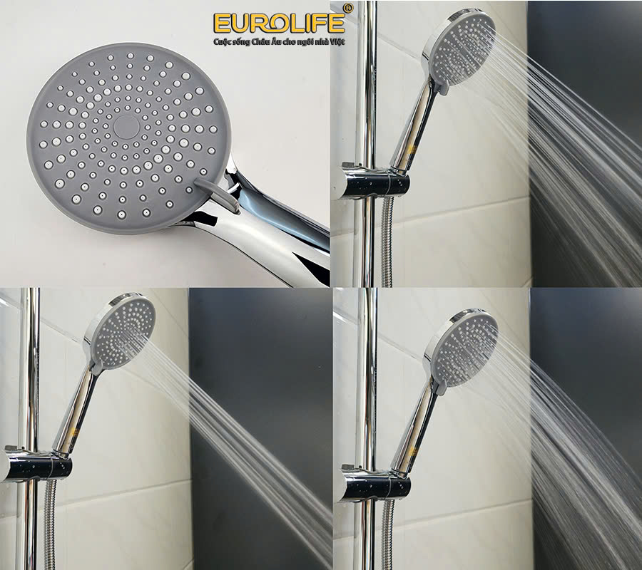 Cây sen nóng lạnh Đồng mạ Chrome Eurolife EL-SC928 (Trắng bạc)