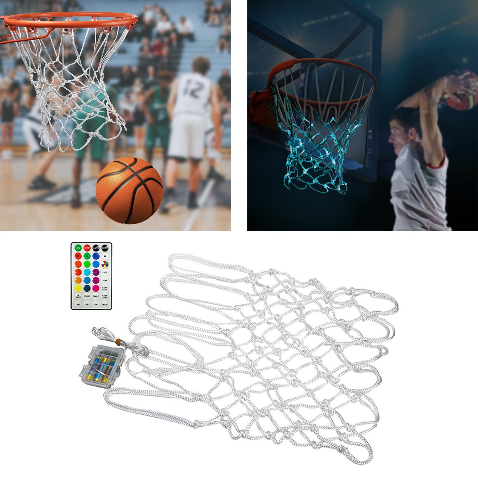 Glow in The Dark Outdoor Basketball Net Nylon Glowing Basketball Hoop Rim Net Thick Replacement Standard Size Net Rim Hoop