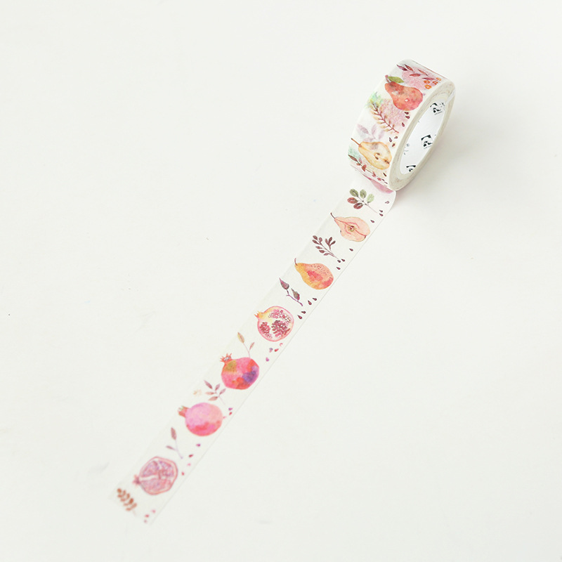 Washi tape cute Hoa quả miếng dán dễ thương trang trí sổ tay bullet journal nhật ký Lalunavn - A05