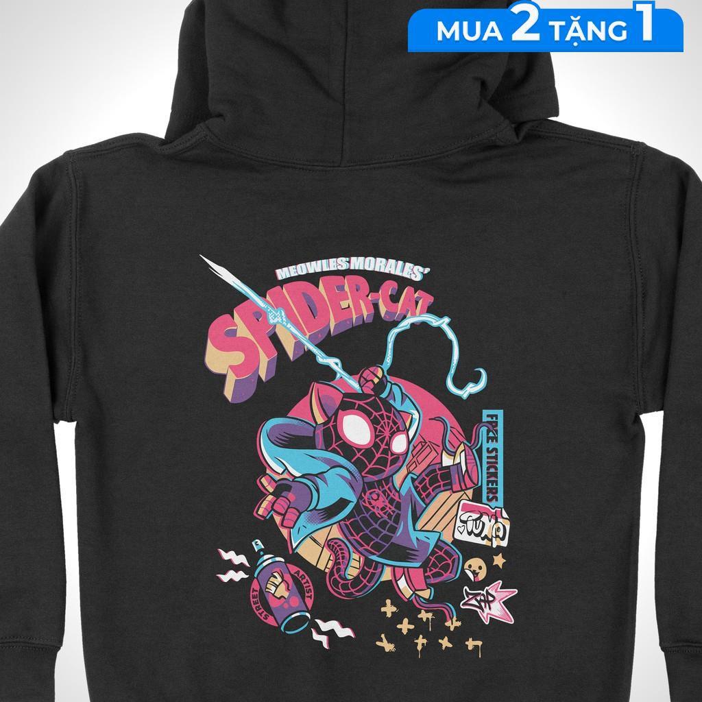 Áo hoodie Spider-Man: Miles Morales - Phiên bản mèo Unisex THE NEXT LEVEL, Cotton 100% 3 màu nam nữ - HD0098