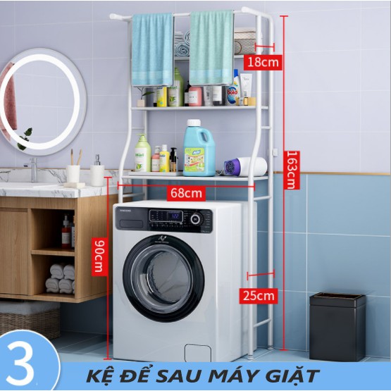 Kệ Nhà Vệ Sinh Bồn Cầu 3 Tầng, Giá Để Đồ Máy Giặt Cao Cấp